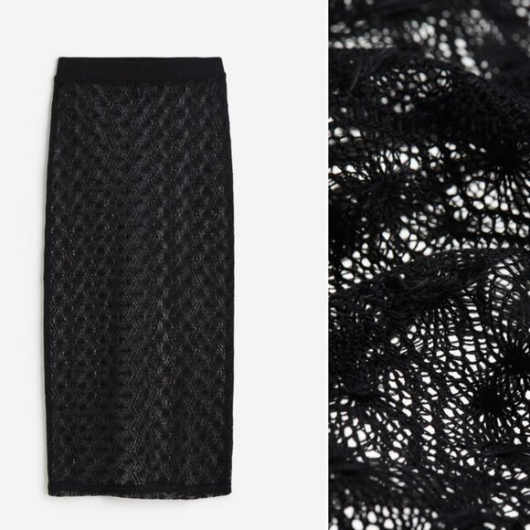 H&M Pencil Skirt black lace - Picture 1 of 3